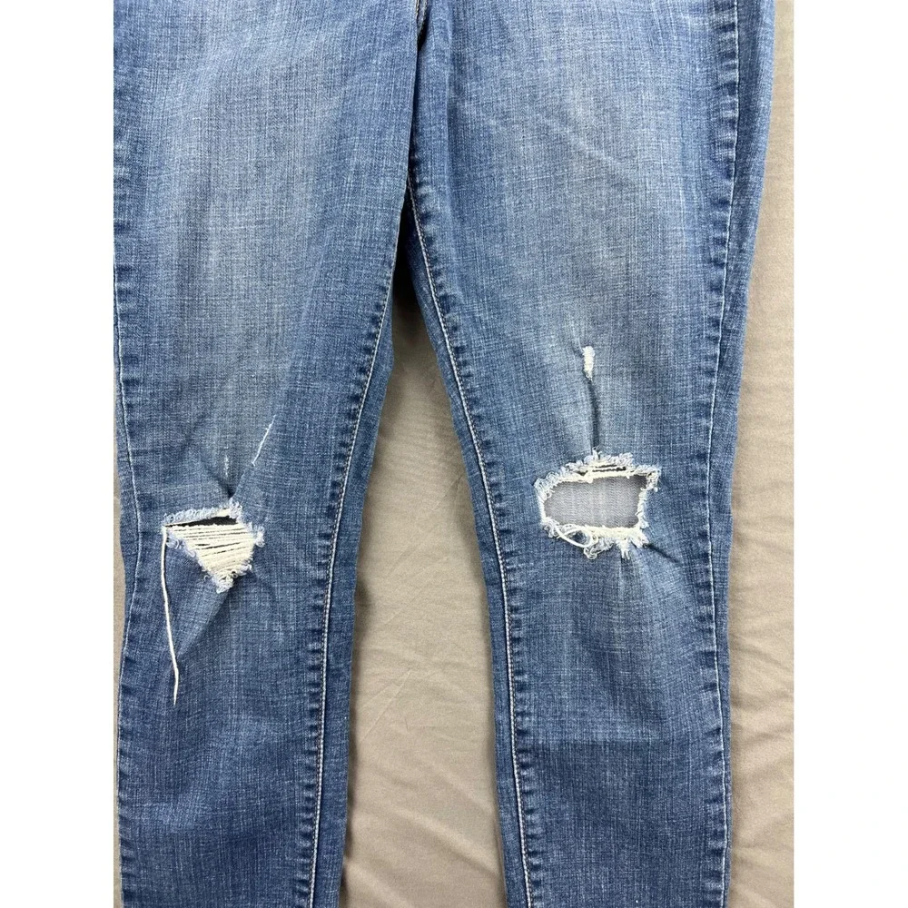 Levi 721 High Rise Skinny Womens 31 Jeans Blue Distressed Denim Good